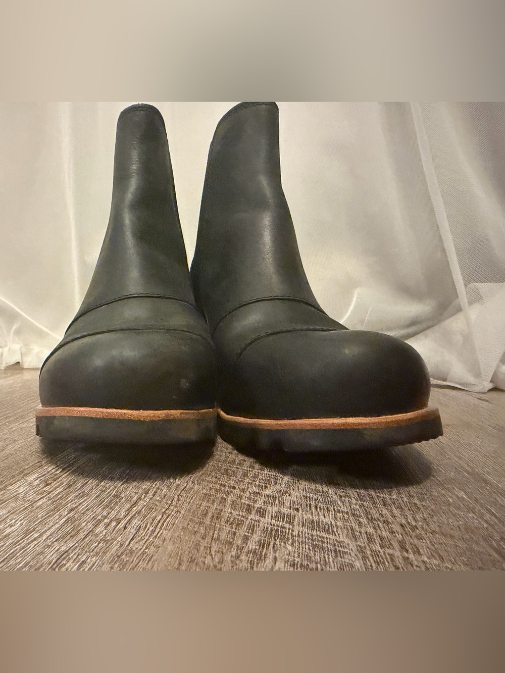 Sorel | Black Leather Wedge Ankle Boots | Waterproof - Picture 2 of 12